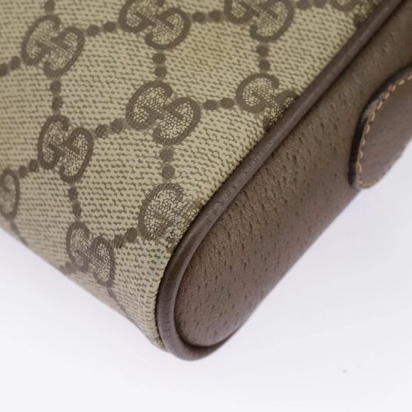 GUCCI GG Supreme Web Sherry Line Shoulder Bag PVC Beige - Picture 9 of 15